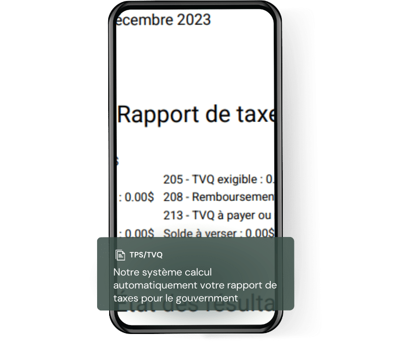 Logiciel de comptabilité - Rapport de taxes